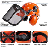 HiVisPro 9015-O Chainsaw Helmet with Face Shield and Ear Protection