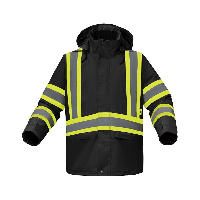 GSS FR Waterproof Flame Resistant Insulated Jacket with Detachable Hood and Two Lower Cargo Pockets - FR6010/FR6011 Series