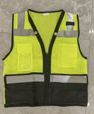 GLOWAVE Class 2 High Visibility Zipper Front Safety Vest With Reflective Strips, Meets ANSI/ISEA Standards
