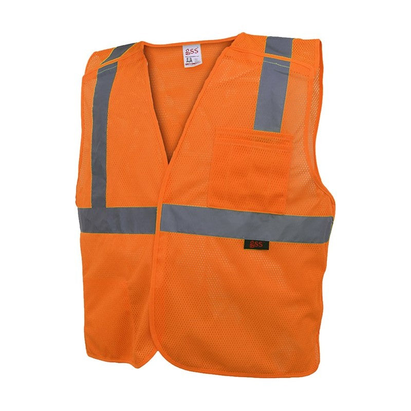 GSS Safety Orange safety vest 1802 front view