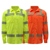 GSS class 3 safety shirts SPT 50+,  7505 and 7506, orange and lime