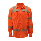 GSS class 3 orange SPF 50+ safety shirts 7506 front view,