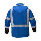 GSS Safety Blue Refective Raincoat 6013 Back View