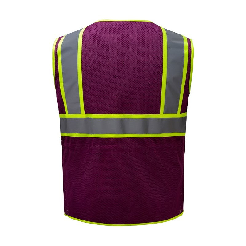 GSS Safety Plum Safety Vest 7808 Back View