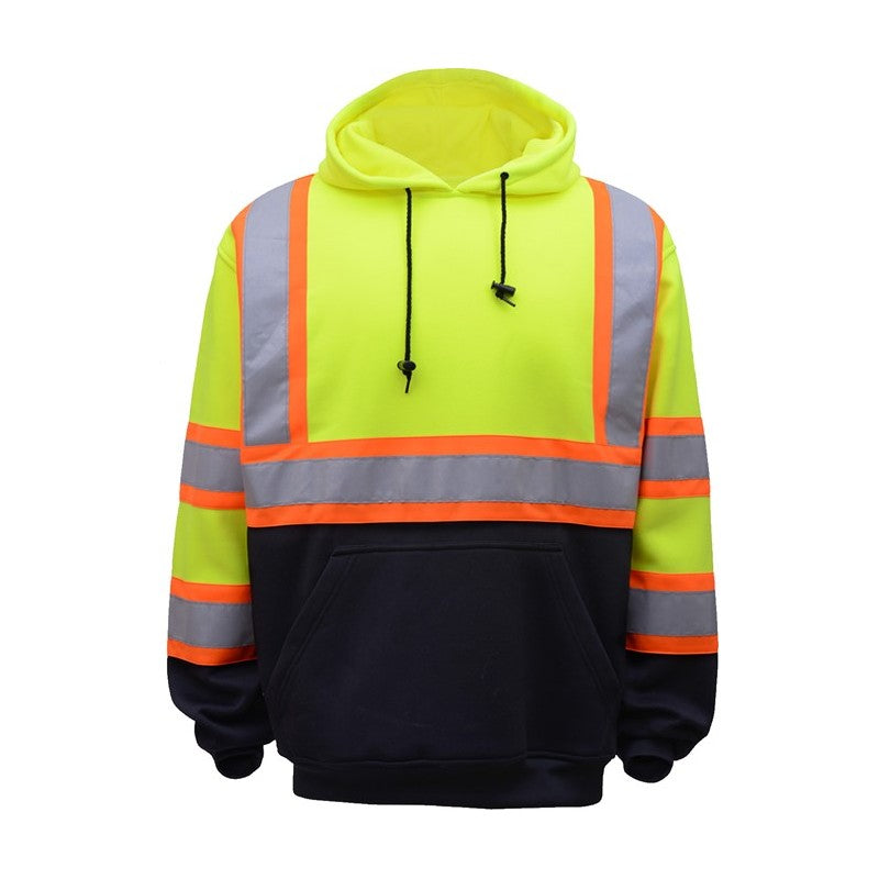 GSS Safety lime safety sweatshirt 7005 front view