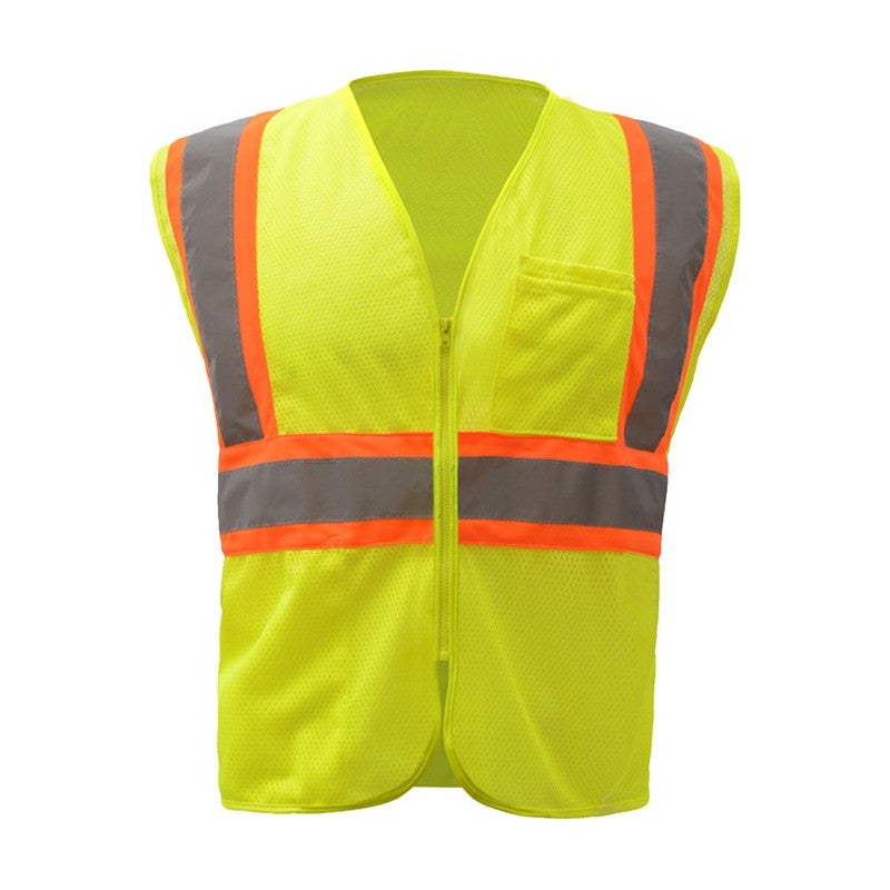 GSS Safety Lime Safety Vest 1005, ANSI/ISEA 107-2020 compliant, Front View