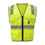 GSS Safety Lime Vest 1505 front view, ANSI Class 2