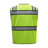 GSS Safety Lime safety vest 1515 with reflective stripes on a white background