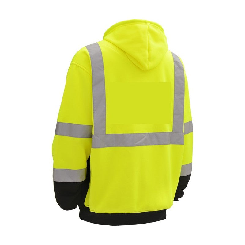 GSS Safety lime sweatshirt 7001 back view
