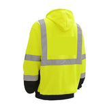 GSS Safety lime sweatshirt 7001 back view
