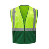 GSS Safety two-tone Green and lime safety vest 1016 on a white background, ANSI/ISEA 107-2020 Class 2 compliant