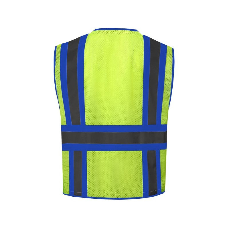 GSS Safety vest 1523, lime with blue, ansi class 2 compliant