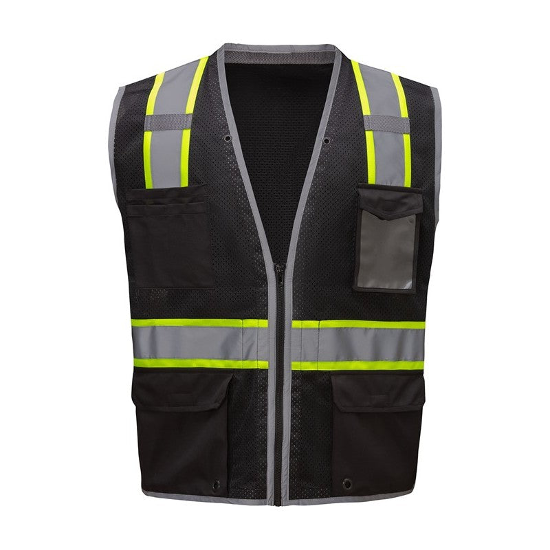 GSS Safety Black Vest 1715 front view