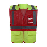 GSS Safety Vest 1814, Lime with red, front view