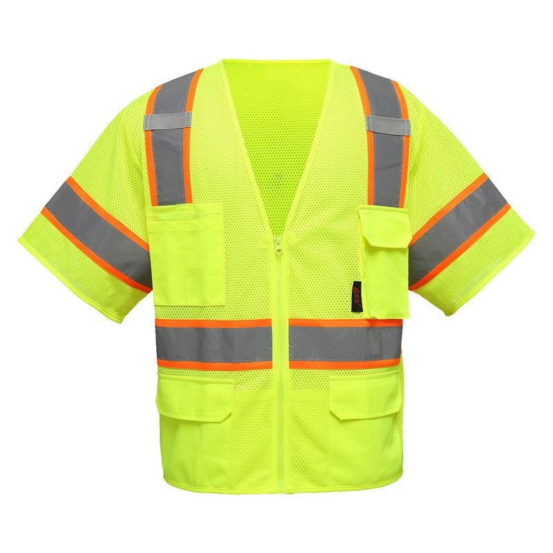 Gss safety class 3 lime hi vis vest 2503