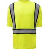 GSS safety high visibility short sleeve shirts 5701 front view, ONYX Class 2