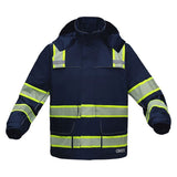 GSS sfety navy onyx safety rain coat 6502 front view