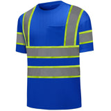 Hivispro ANSI Class-3 high-visibility short shirt T1013 in blue, side view