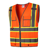 HivisPro Reflective Safety Vest | ANSI Class 2 Certified Hi-Vis Work & Play Vest with Pockets (V104)