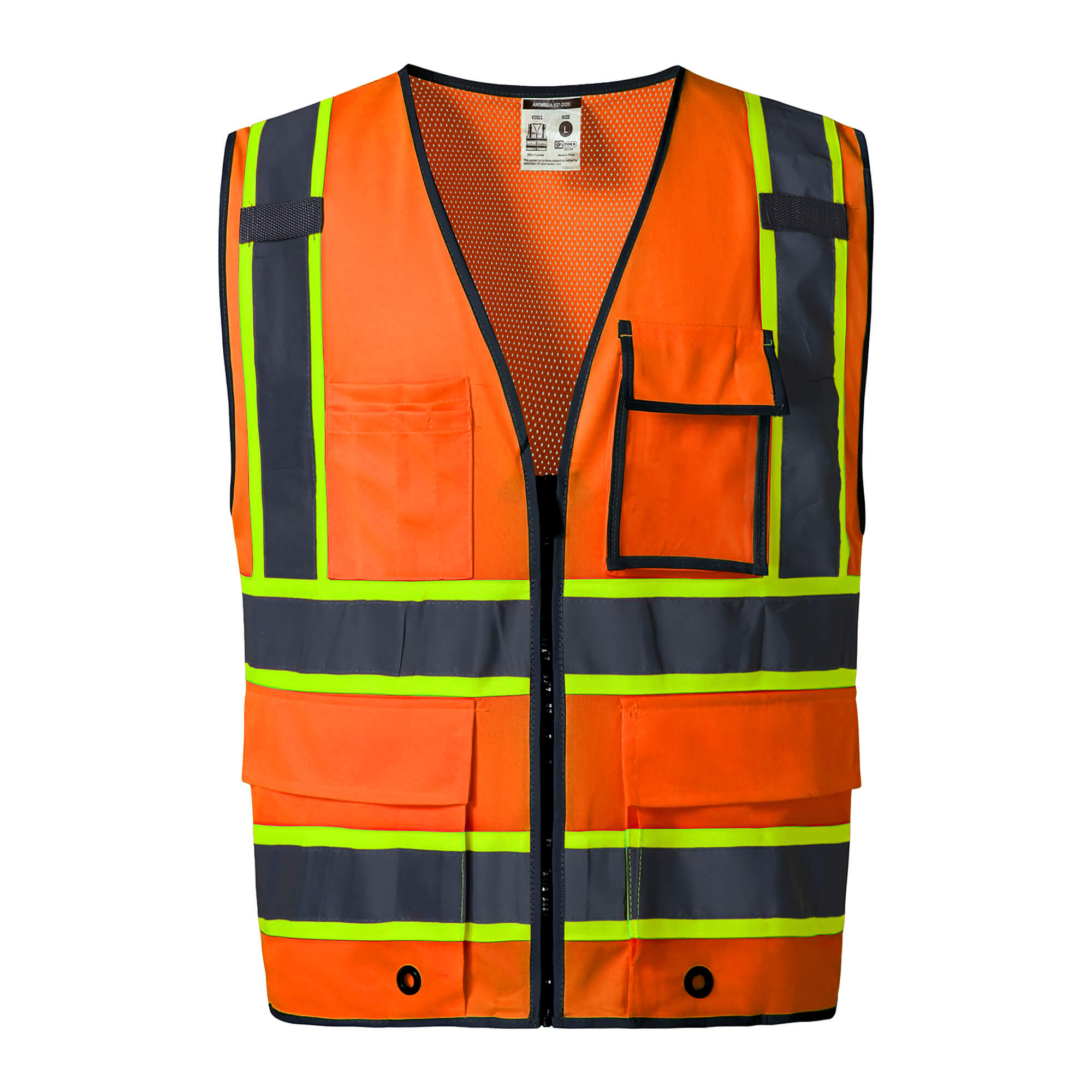 HivisPro ANSI Class 2 Reflective Safety Vest with 4 Pockets &  Back Mesh - (V101)
