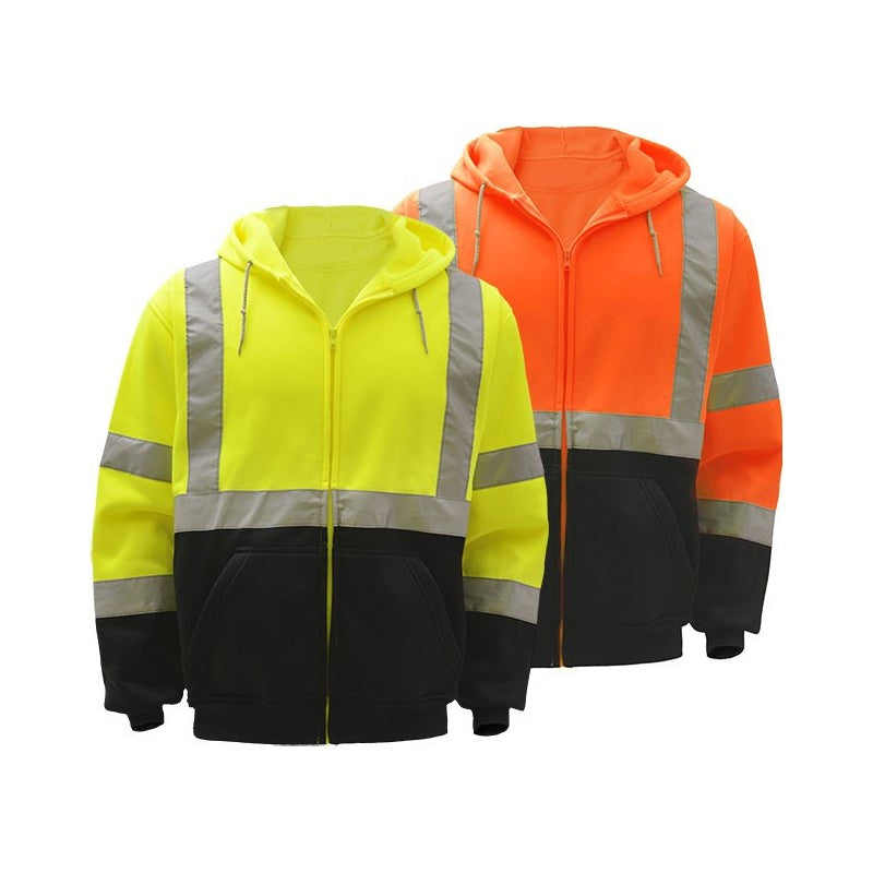 GSS Class 3 Zipper Front Hooded Sweatshirt with Black Bottom and 2 Pockets - 7003/7004 Series