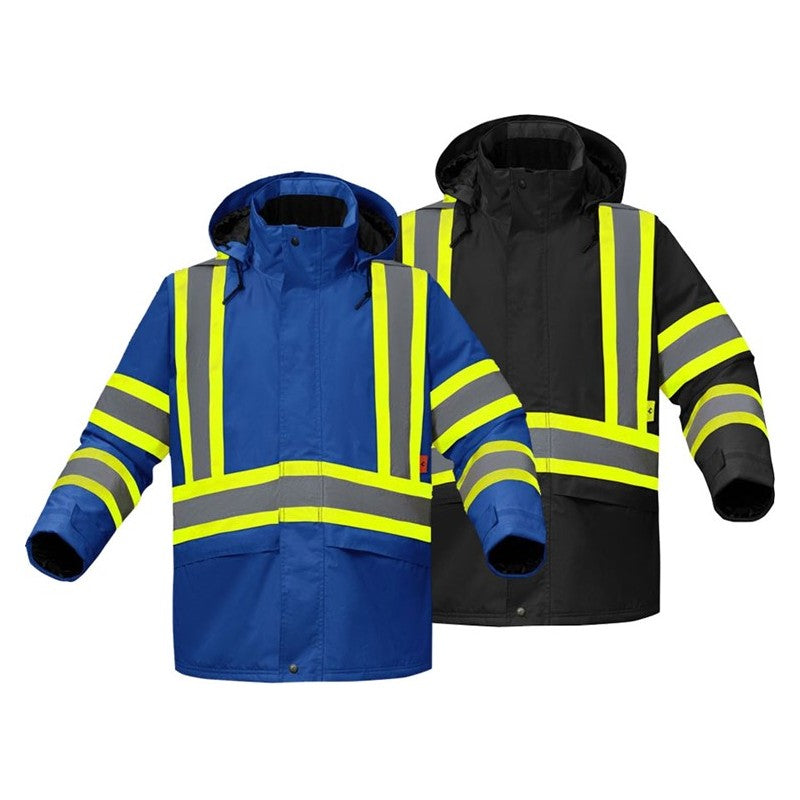 GSS FR Waterproof Flame Resistant Insulated Jacket with Detachable Hood and Two Lower Cargo Pockets - FR6010/FR6011 Series