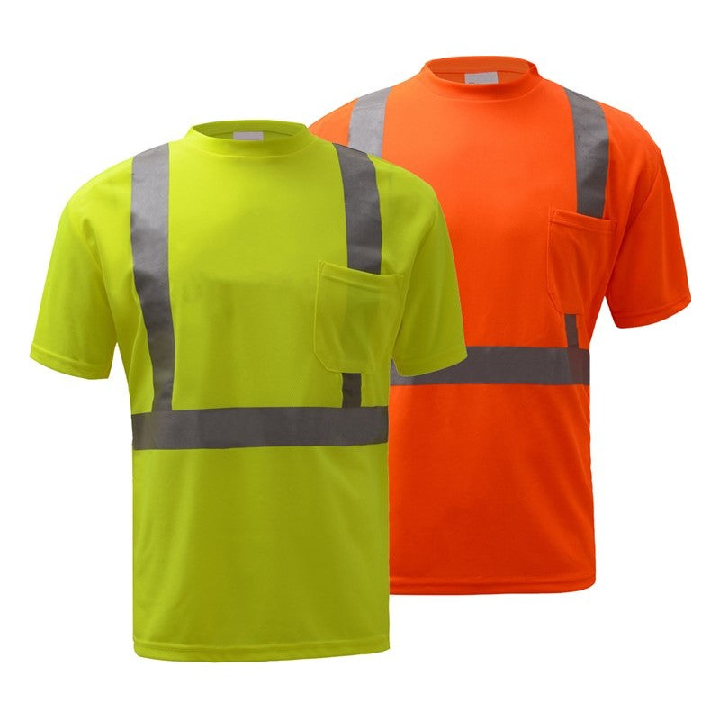 GSS Class 2 Moisture Wicking Short Sleeve Safety T-Shirt with 1 Chest Pocket - 5001/5002 Series