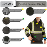 HiVisPro safety hoodie st82033 with features highlighted on a white background