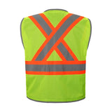 gss safety lime safety vest with x cross back 1611