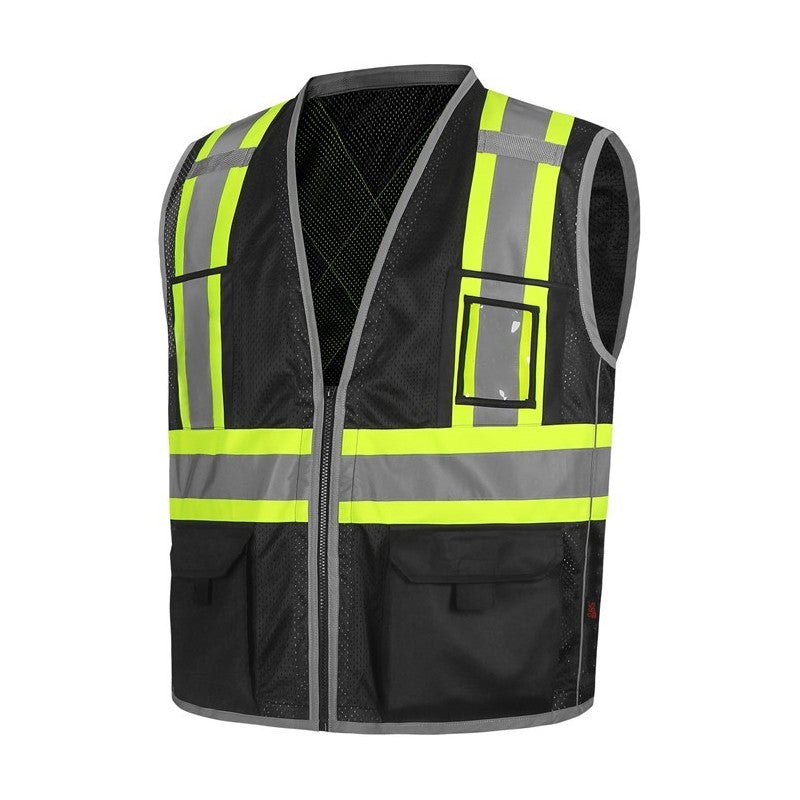 gss safety black safety vest 1615 front view