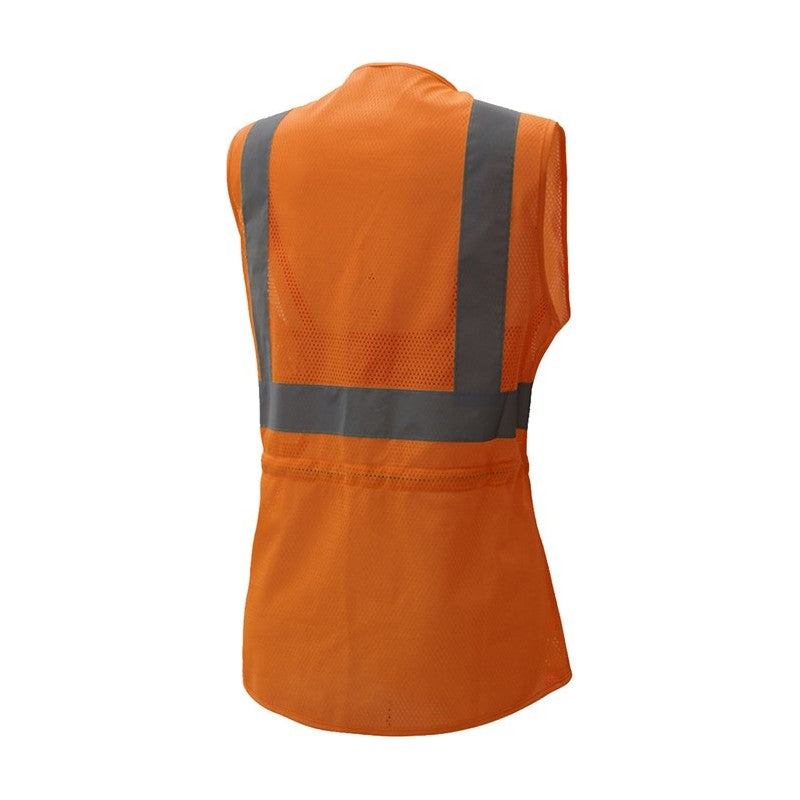 backside of gss safety orange safety vest 7804