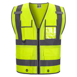 Front view of the HivisPro V2031 lime hi-vis safety vest 