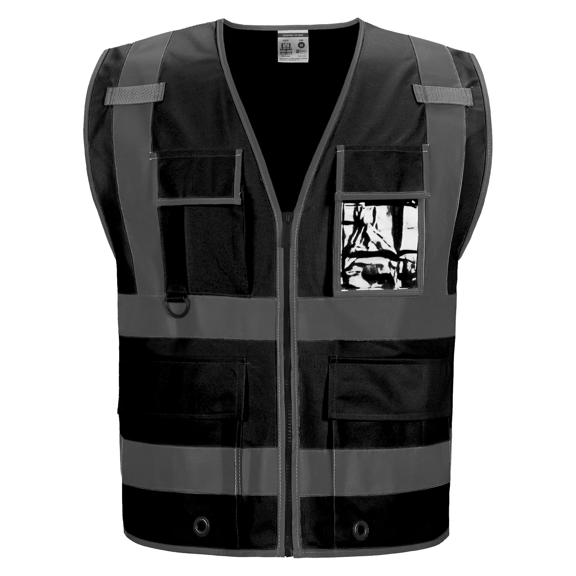 Front view of the HivisPro V2033 lime hi-vis safety vest 