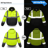 HiVisPro Waterproof Hi-Vis Bomber Jacket with 8 Pockets - J202 Series