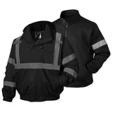 HivisPro ANSI Class 3 3-in-1 Hi-Vis Waterproof Reflective Bomber Jacket with Zip-Out Fleece Liner - J4203 Series