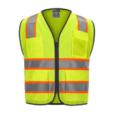 Front view of the HivisPro V1071 lime safety vest.