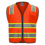 Front view of the HivisPro V1072 orange safety vest.