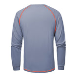 Back view of the HivisPro FRL2011 flame resistant, high-visibility gray safety shirt with reflective stripes