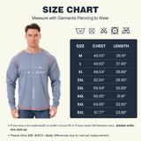 HivisPro FRL2011 flame resistant safety shirt size chart and model wearing the shirt.