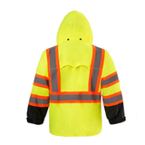 HivisPro ANSI Class 3 Hi-Vis Waterproof Reflective Raincoat with 3 Pockets - R101-1 Series