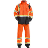 HivisPro ANSI Class 3 Hi-Vis Waterproof Reflective Rain Suit with 3 Pockets - R101 Series