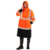 HivisPro ANSI Class 3 Hi-Vis Waterproof Reflective Long Raincoat with 3 Pockets - R202 Series