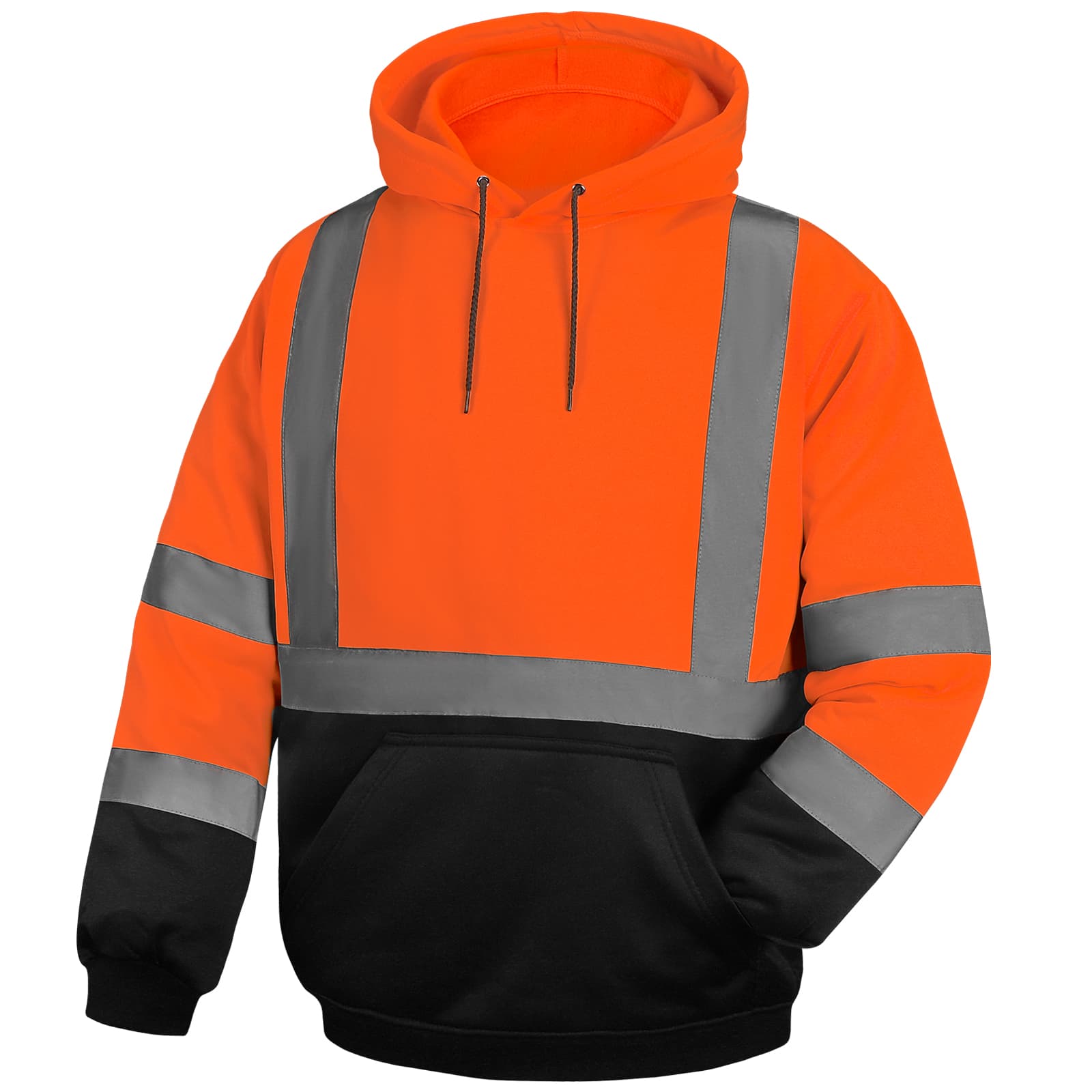 HivisPro ST2032 ANSI Class 3 high visibility reflective hoodie, alternate front view.