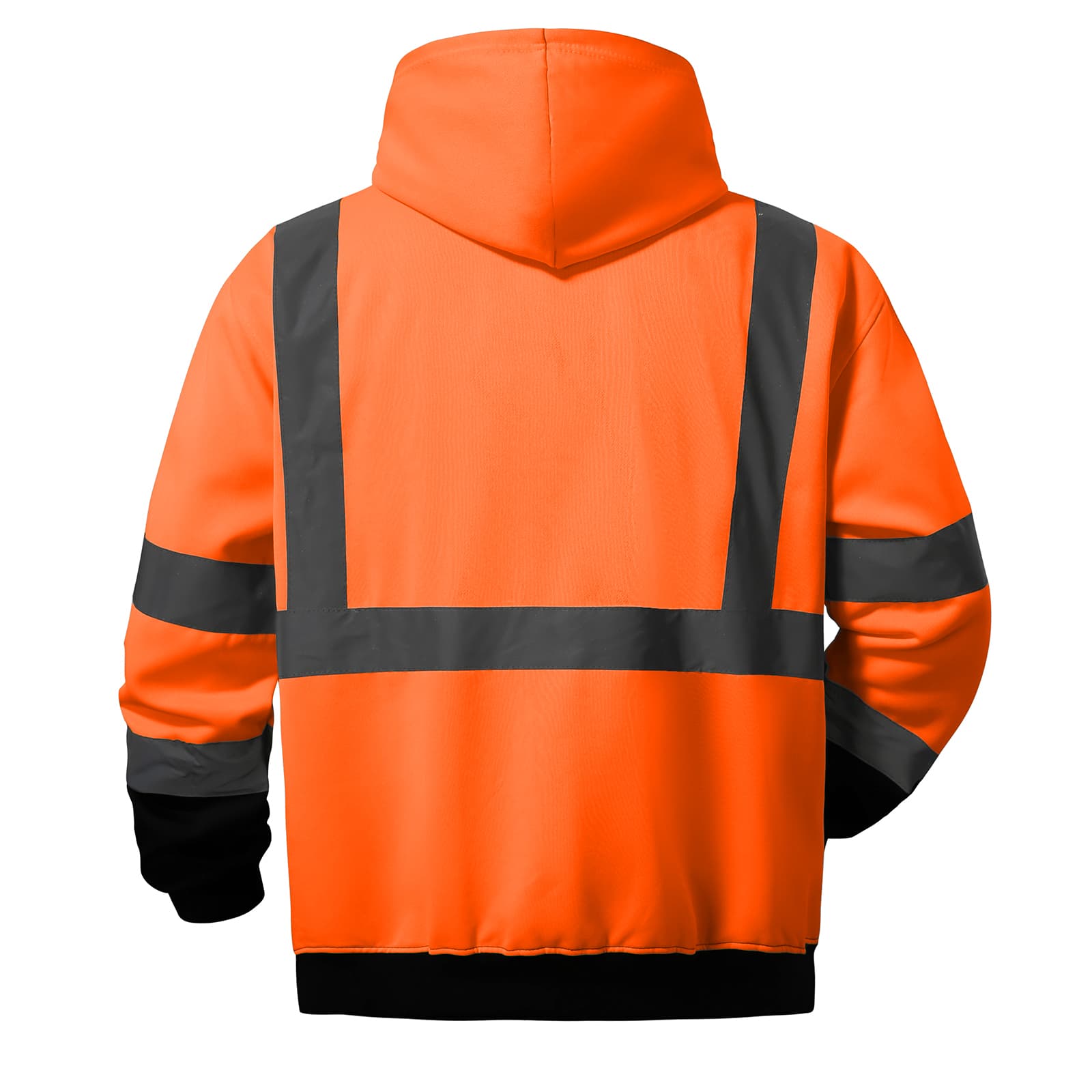 Back view of the HivisPro ST2032 ANSI Class 3 high visibility safety hoodie.